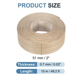 Birch Edge Banding 7.62m/15m Wood Veneer Tape Pre-glued Flexible Wood Tape Banding for Furniture Cabinet Shelves Tables Repair