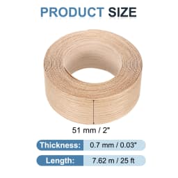 Birch Edge Banding 7.62m/15m Wood Veneer Tape Pre-glued Flexible Wood Tape Banding for Furniture Cabinet Shelves Tables Repair