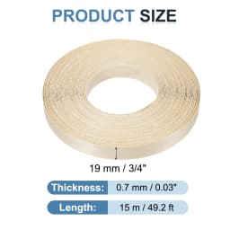 Birch Edge Banding 7.62m/15m Wood Veneer Tape Pre-glued Flexible Wood Tape Banding for Furniture Cabinet Shelves Tables Repair