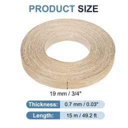 Birch Edge Banding 7.62m/15m Wood Veneer Tape Pre-glued Flexible Wood Tape Banding for Furniture Cabinet Shelves Tables Repair