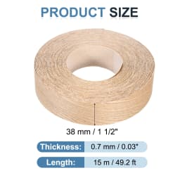 Birch Edge Banding 7.62m/15m Wood Veneer Tape Pre-glued Flexible Wood Tape Banding for Furniture Cabinet Shelves Tables Repair