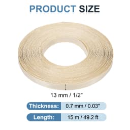 Birch Edge Banding 7.62m/15m Wood Veneer Tape Pre-glued Flexible Wood Tape Banding for Furniture Cabinet Shelves Tables Repair
