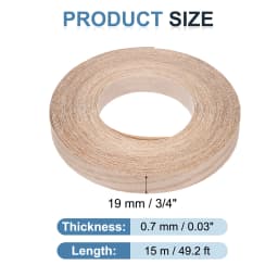 Birch Edge Banding 7.62m/15m Wood Veneer Tape Pre-glued Flexible Wood Tape Banding for Furniture Cabinet Shelves Tables Repair