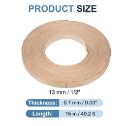 Birch Edge Banding 7.62m/15m Wood Veneer Tape Pre-glued Flexible Wood Tape Banding for Furniture Cabinet Shelves Tables Repair