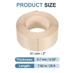 Birch Edge Banding 7.62m/15m Wood Veneer Tape Pre-glued Flexible Wood Tape Banding for Furniture Cabinet Shelves Tables Repair