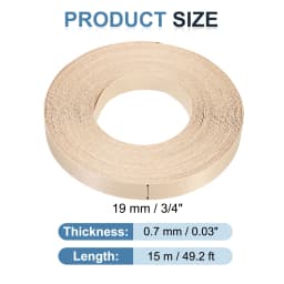 Birch Edge Banding 7.62m/15m Wood Veneer Tape Pre-glued Flexible Wood Tape Banding for Furniture Cabinet Shelves Tables Repair