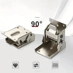 Heavy-duty foldable bracket, 90-degree self-locking hinges, for table legs and shelf brackets, 330 LBS each, 2 packs, black