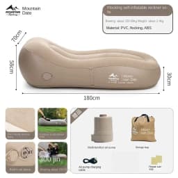 Outdoor Leisure Self Inflating Sofa Lounge Chair with Built-In Air Pump, Foldable Waterproof Design, Suitable for Family/Camping
