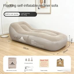 Outdoor Leisure Self Inflating Sofa Lounge Chair with Built-In Air Pump, Foldable Waterproof Design, Suitable for Family/Camping