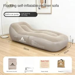Outdoor Leisure Self Inflating Sofa Lounge Chair with Built-In Air Pump, Foldable Waterproof Design, Suitable for Family/Camping