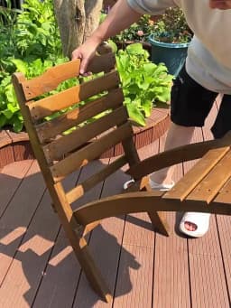 Outdoor Folding Chairs and Table Patio Garden Cafe Bistro Furniture Bamboo Beach Backrest Seating Commercial Picnic Table