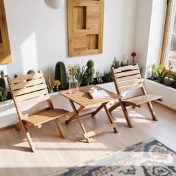 Outdoor Folding Chairs and Table Patio Garden Cafe Bistro Furniture Bamboo Beach Backrest Seating Commercial Picnic Table