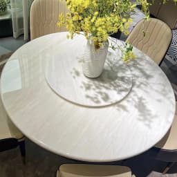 Modern round marble top dining table venetian brown Italian luxury real marble table for sale