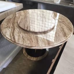 Modern round marble top dining table venetian brown Italian luxury real marble table for sale