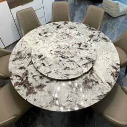 Modern round marble top dining table venetian brown Italian luxury real marble table for sale