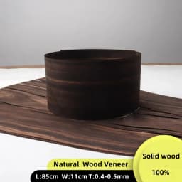 2pieces/pack Black Ebony Wood Veneer Sheet Natural Texture for Furniture Door Instrument Decor Panels L:85*11cm T:0.4-0.5mm