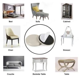 8pcs/lot Round Furniture Gliders Self Adhesive Teflon Sliders Sliding Block Table Chair Leg Mat Floor Protector Mover Pads 