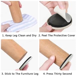 8pcs/lot Round Furniture Gliders Self Adhesive Teflon Sliders Sliding Block Table Chair Leg Mat Floor Protector Mover Pads 