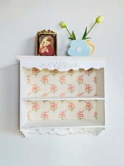 Vintage wall-mounted shelf, hallway, bedroom, kitchen ledge, storage rack, wall-mounted storage rack, coat and hat hanging woode
