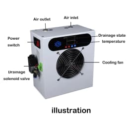 120lpm Mini Electronic Semiconductor Peltier air Dryer Refrigerant air Cooler for Hyperbaric Oxygen Chamber HBOT Ozone Generator