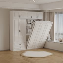 Full Murphy Bed With Closet Organizer With Drawers Full Size Bed Space-Saving Sleeping Arrangement For Multipurpose Bed