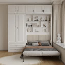 Full Murphy Bed With Closet Organizer With Drawers Full Size Bed Space-Saving Sleeping Arrangement For Multipurpose Bed