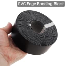 7.62M Black / White Hot Melt Adhesive PVC Edge Banding Pre-glued Veneer Edging for Plywood Table / Cabinet Decor