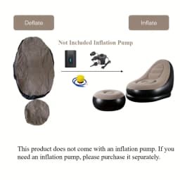 Inflatable Outdoor Sofa Portable Inflatable Lazy Sofa Reclining Chair With Footrest ForNappingPortable Simple Flocking Foldable