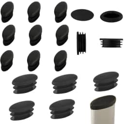 50/100pcs Oval Chair End Caps Tubing Plug Cap Furniture Oval Pads Silicone Chair Leg Cap for Desk Protector Leveling Feet System