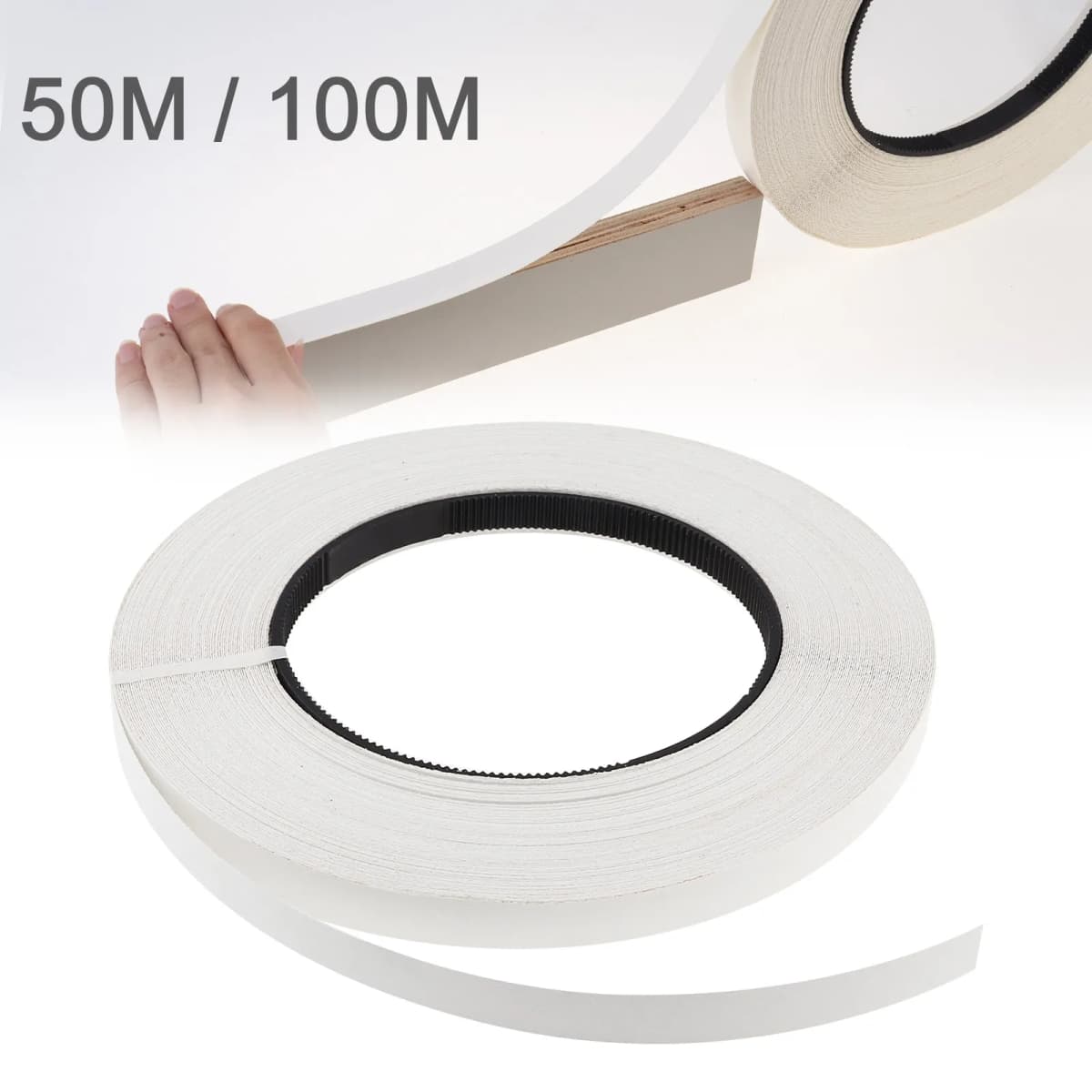 50m 100m White Melamine Edge Banding Pre-glued Veneer Edging Furniture Wood Surface Table Cabinet Edging Tape