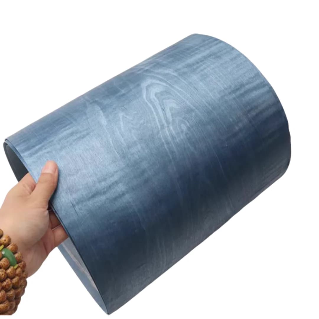 Length:2.5meters W:180mm T:0.25mm Blue Maple Pattern Figure Wood Veneer DIY Furniture Guitar speaker cabinet leather decoration