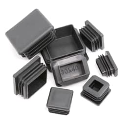 Black Square Plastic Tube Pipe Plug Rectangle Blanking End Cap Tube Insert Plug Bung Table Chair Feet Pad 10x10mm-100x100mm
