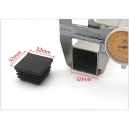 Black Square Plastic Tube Pipe Plug Rectangle Blanking End Cap Tube Insert Plug Bung Table Chair Feet Pad 10x10mm-100x100mm