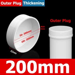 1-10pcs 20/25/32/40/50/60/75/89/110/140/160/165/200/250/315/400mm PVC Pipe Plug Cap Tube Cover White Drainage Pipe Protect Cover
