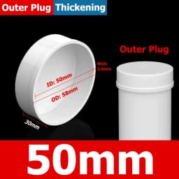 1-10pcs 20/25/32/40/50/60/75/89/110/140/160/165/200/250/315/400mm PVC Pipe Plug Cap Tube Cover White Drainage Pipe Protect Cover