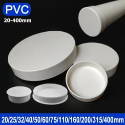 1-10pcs 20/25/32/40/50/60/75/89/110/140/160/165/200/250/315/400mm PVC Pipe Plug Cap Tube Cover White Drainage Pipe Protect Cover