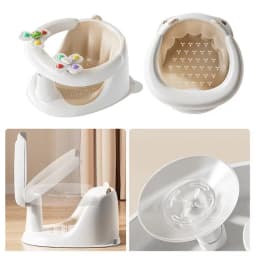 Bath Seats For Babies Sitting Up Bathing Chair For Toddler Non-Slip Bath Seat With Spin Toys For 1-3 Years Old For Bathing