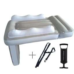 Infant Inflatable Mattress Kids Car Rear Car Mat Foldable Airplane Mattress Outdoor Travel Thickened Flocking Air Mattress