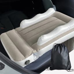 Infant Inflatable Mattress Kids Car Rear Car Mat Foldable Airplane Mattress Outdoor Travel Thickened Flocking Air Mattress
