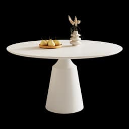 Slate round dining table household small apartment minimalist pure black round table with turntable pure white dining table just