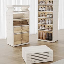 Home dust-proof shoe cabinet, no installation required, foldable transparent folding shoe box, large capacity shoe storage box