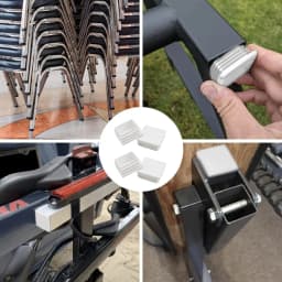 Square/Rectangle Plastic White Blanking End Cap Caps Tube Pipe Inserts Plug Bung Cover Steel Table Leg Feet Pad 13x13~120x120mm