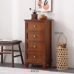 Wooden 5-Drawer Chest - Narrow Bedside Storage Cabinet Solid Wood, Space-Saving, Multi-Functional, Vintage Style
