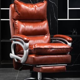 Luxury Leather Manager Chair Ergonomic High Back Executive Chair With Lumbar Massage 135° Footrest Recliner Office Chair