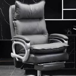 Luxury Leather Manager Chair Ergonomic High Back Executive Chair With Lumbar Massage 135° Footrest Recliner Office Chair