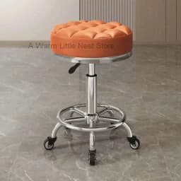 Barber Nail Salon Chair Swivel Wheels Rotating Salon Hair Stylist Barbershop Equipment Furniture Professional Rolling Silla
