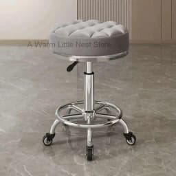 Barber Nail Salon Chair Swivel Wheels Rotating Salon Hair Stylist Barbershop Equipment Furniture Professional Rolling Silla