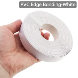 7.62m Black / White Hot Melt Adhesive PVC Edge Banding Pre-glued Veneer Edging for Plywood Table / Cabinet