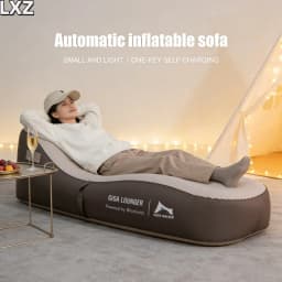 One Click Automatic Inflatable Lounge Chair, Lightweight Inflatable Sofa for Travel - USB Rechargeable, Outdoor Camping Sofa Bed