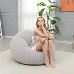 Portable Inflatable Sofa Soft Indoor Bedroom Lounge Bean Bag Chair Outdoor Camping Lazy Seat Round Single Inflatable Sofa